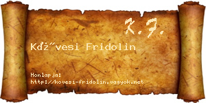 Kövesi Fridolin névjegykártya